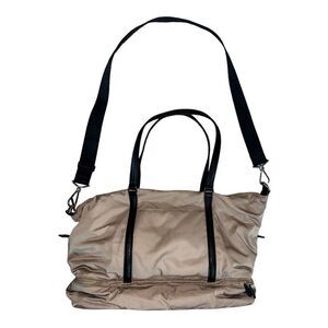 Vera Bradley Khaki Midtown Travel Bag Performance Twill Lugage Tag EUC